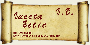Vuceta Belić vizit kartica